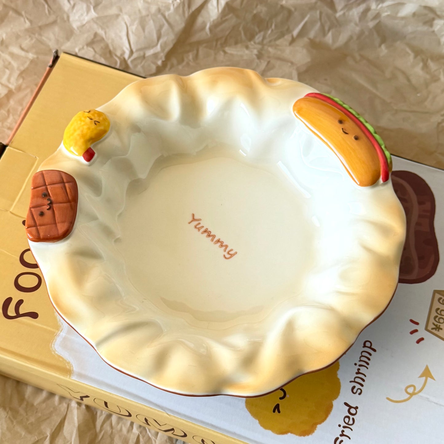 Keramické nádobí s 3D motivy - fastfood