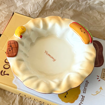 Keramické nádobí s 3D motivy - fastfood