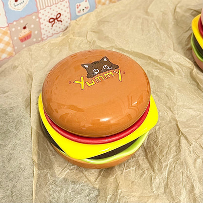 Roztomilý keramický hamburger tácek na omáčky