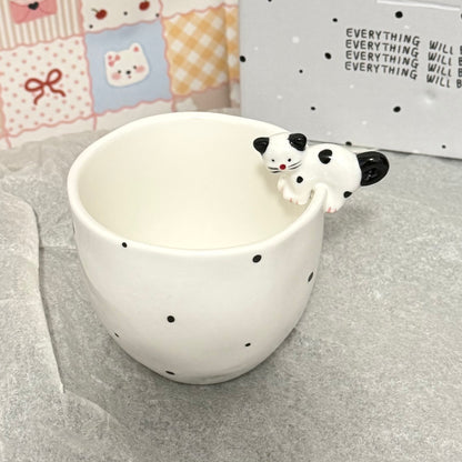 Roztomilý keramický hrneček 3D design se zvířátkem na okraji,230ml